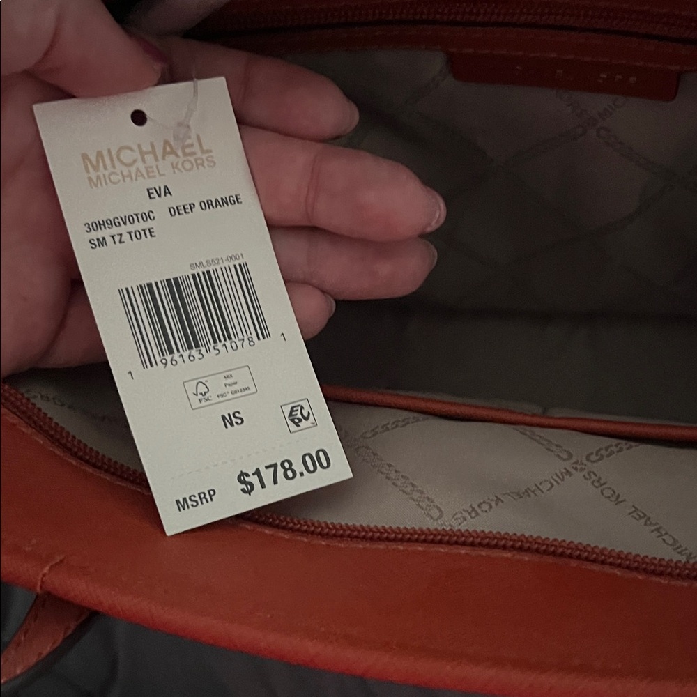 Michael Kors Burnt Orange Tote Bag - Picture 2 of 8